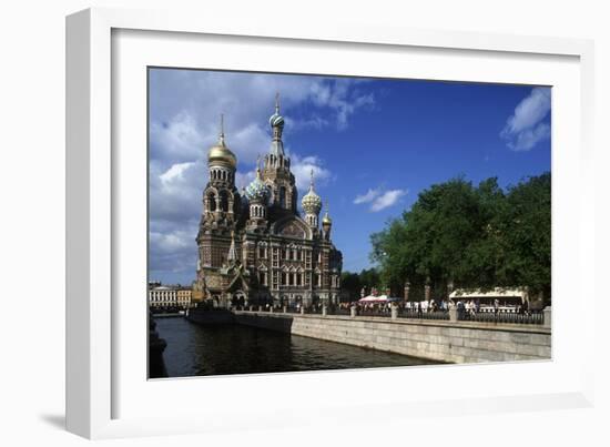Russia, Saint Petersburg, Church of the Resurrection of Christ Along Griboedov Canal-null-Framed Giclee Print