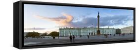Russia, Saint Petersburg, Palace Square, Alexander Column and the Hermitage, Winter Palace-Gavin Hellier-Framed Stretched Canvas