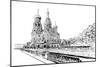 Russia. Saint Petersburg.Savior on Spilled Blood Hand Drawn Sketch. City Vector Illustration-RomanYa-Mounted Art Print