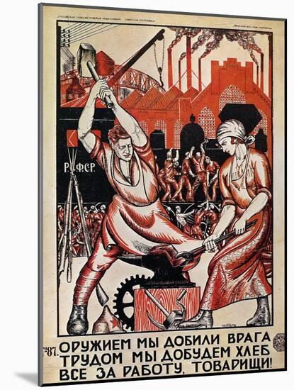 Russia: Soviet Poster, 1920-Nikolai Kogout-Mounted Giclee Print