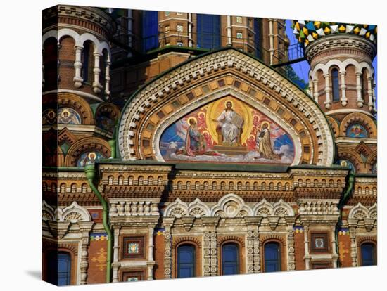 Russia, St; Petersburg; a Detail of the Restored Church of Christ the Saviour-Ken Sciclina-Stretched Canvas