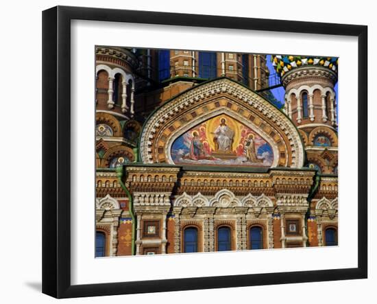 Russia, St; Petersburg; a Detail of the Restored Church of Christ the Saviour-Ken Sciclina-Framed Photographic Print