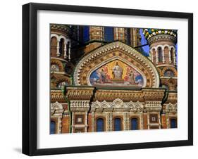 Russia, St; Petersburg; a Detail of the Restored Church of Christ the Saviour-Ken Sciclina-Framed Photographic Print