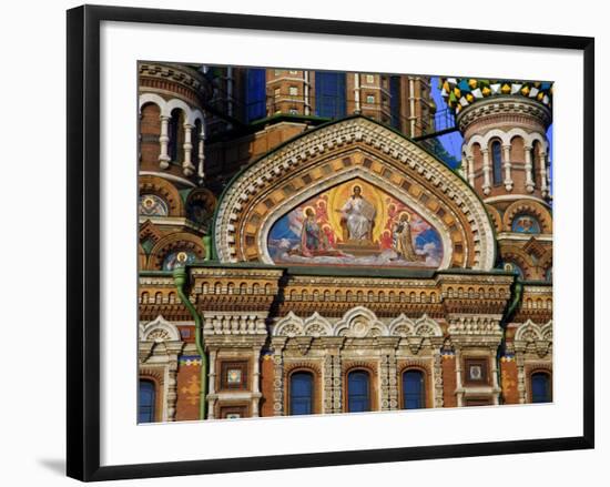 Russia, St; Petersburg; a Detail of the Restored Church of Christ the Saviour-Ken Sciclina-Framed Photographic Print