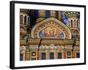 Russia, St; Petersburg; a Detail of the Restored Church of Christ the Saviour-Ken Sciclina-Framed Photographic Print