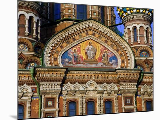 Russia, St; Petersburg; a Detail of the Restored Church of Christ the Saviour-Ken Sciclina-Mounted Photographic Print