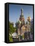 Russia, St. Petersburg, Center, Church of the Saviour of Spilled Blood on Griboedov Canal-Walter Bibikow-Framed Stretched Canvas