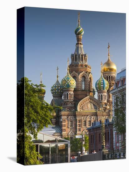 Russia, St. Petersburg, Center, Church of the Saviour of Spilled Blood on Griboedov Canal-Walter Bibikow-Stretched Canvas