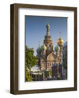 Russia, St. Petersburg, Center, Church of the Saviour of Spilled Blood on Griboedov Canal-Walter Bibikow-Framed Photographic Print