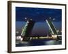 Russia, St. Petersburg, Center, Dvortsovy Bridge on the Neva River-Walter Bibikow-Framed Photographic Print