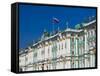 Russia, St. Petersburg, Dvotsovaya Square, Winter Palace and Hermitage Museum-Walter Bibikow-Framed Stretched Canvas