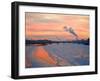 Russia, St; Petersburg; the Last Light over the Partly Frozen Neva River with in Winter-Ken Sciclina-Framed Photographic Print