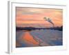 Russia, St; Petersburg; the Last Light over the Partly Frozen Neva River with in Winter-Ken Sciclina-Framed Photographic Print