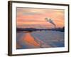 Russia, St; Petersburg; the Last Light over the Partly Frozen Neva River with in Winter-Ken Sciclina-Framed Photographic Print