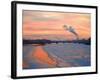 Russia, St; Petersburg; the Last Light over the Partly Frozen Neva River with in Winter-Ken Sciclina-Framed Photographic Print