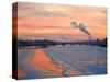 Russia, St; Petersburg; the Last Light over the Partly Frozen Neva River with in Winter-Ken Sciclina-Stretched Canvas