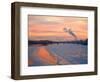 Russia, St; Petersburg; the Last Light over the Partly Frozen Neva River with in Winter-Ken Sciclina-Framed Photographic Print
