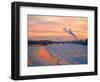 Russia, St; Petersburg; the Last Light over the Partly Frozen Neva River with in Winter-Ken Sciclina-Framed Photographic Print