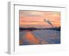 Russia, St; Petersburg; the Last Light over the Partly Frozen Neva River with in Winter-Ken Sciclina-Framed Photographic Print