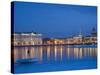 Russia, St;Petersburg; the Partly Frozen Neva River in Winter, with the Winter Palace-Ken Sciclina-Stretched Canvas