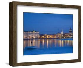 Russia, St;Petersburg; the Partly Frozen Neva River in Winter, with the Winter Palace-Ken Sciclina-Framed Photographic Print