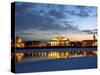 Russia, St;Petersburg; the Partly Frozen Neva River with the Maritime Musem and Two Rostral Columns-Ken Sciclina-Stretched Canvas