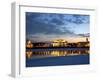 Russia, St;Petersburg; the Partly Frozen Neva River with the Maritime Musem and Two Rostral Columns-Ken Sciclina-Framed Photographic Print