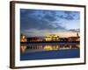 Russia, St;Petersburg; the Partly Frozen Neva River with the Maritime Musem and Two Rostral Columns-Ken Sciclina-Framed Photographic Print