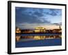 Russia, St;Petersburg; the Partly Frozen Neva River with the Maritime Musem and Two Rostral Columns-Ken Sciclina-Framed Photographic Print