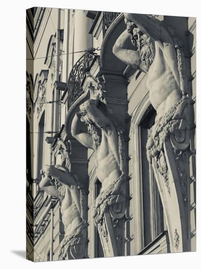 Russia, St. Petersburg, Vosstaniya, Beloselsky-Belozersky Palace Building Sculptures-Walter Bibikow-Stretched Canvas