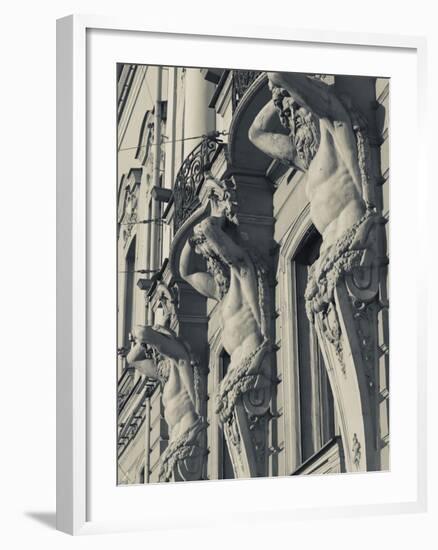 Russia, St. Petersburg, Vosstaniya, Beloselsky-Belozersky Palace Building Sculptures-Walter Bibikow-Framed Photographic Print