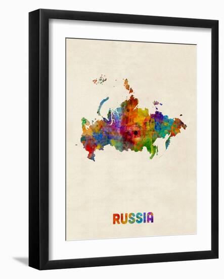 Russia Watercolor Map-Michael Tompsett-Framed Art Print