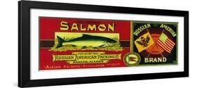 Russian American Salmon Can Label - Karluk, AK-Lantern Press-Framed Art Print