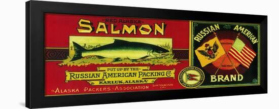 Russian American Salmon Can Label - Karluk, AK-Lantern Press-Framed Art Print