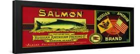 Russian American Salmon Can Label - Karluk, AK-Lantern Press-Framed Art Print