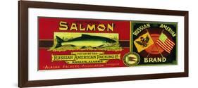 Russian American Salmon Can Label - Karluk, AK-Lantern Press-Framed Premium Giclee Print