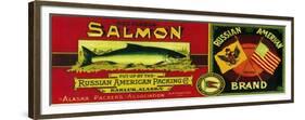 Russian American Salmon Can Label - Karluk, AK-Lantern Press-Framed Premium Giclee Print