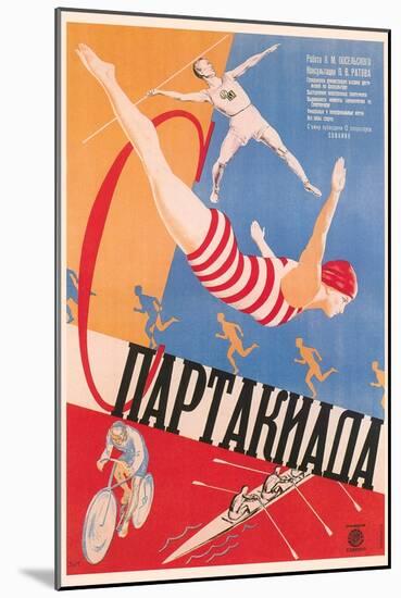 Russian Athletes Film Poster-null-Mounted Premium Giclee Print