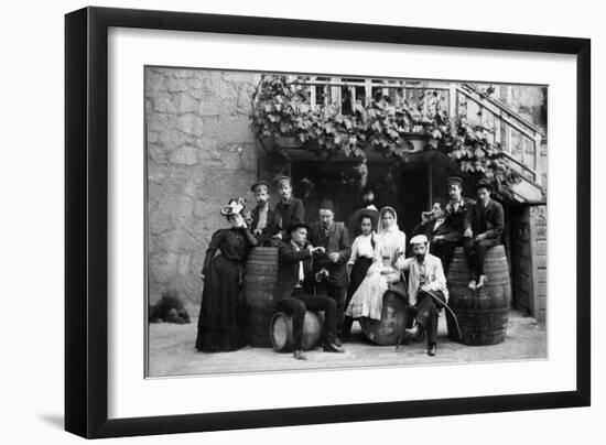 Russian Author Alexander Kuprin with His Wife in Yalta, Crimea, Early 20th Century-null-Framed Giclee Print