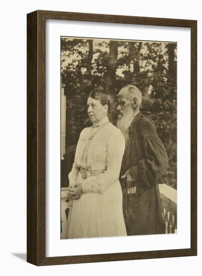 Russian Author Leo Tolstoy and His Wife, Sophia, Russia, 1890S-Sophia Tolstaya-Framed Giclee Print