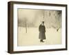 Russian Author Leo Tolstoy Taking a Winter Walk, 1900s-Sophia Tolstaya-Framed Giclee Print