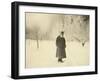 Russian Author Leo Tolstoy Taking a Winter Walk, 1900s-Sophia Tolstaya-Framed Giclee Print