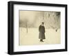 Russian Author Leo Tolstoy Taking a Winter Walk, 1900s-Sophia Tolstaya-Framed Giclee Print