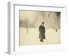 Russian Author Leo Tolstoy Taking a Winter Walk, 1900s-Sophia Tolstaya-Framed Giclee Print
