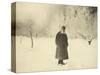 Russian Author Leo Tolstoy Taking a Winter Walk, 1900s-Sophia Tolstaya-Stretched Canvas