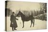 Russian Author Leo Tolstoy with a Horse, Yasnaya Polyana, Near Tula, Russia, 1905-Sophia Tolstaya-Stretched Canvas