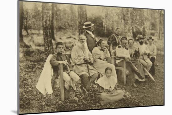 Russian Author Leo Tolstoy with Guests, Yasnaya Polyana, Near Tula, Russia, 1895-Sophia Tolstaya-Mounted Giclee Print