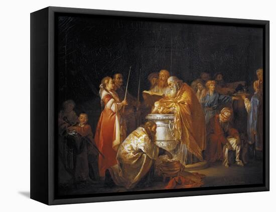 Russian Baptism, 1765-Jean-Baptiste Le Prince-Framed Stretched Canvas