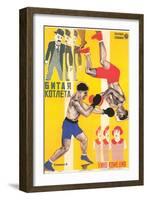 Russian Boxing Film Poster-null-Framed Premium Giclee Print
