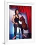 Russian Cellist Nina Kotova in Casual Full Length Portrait with Her Cello-Ted Thai-Framed Premium Photographic Print